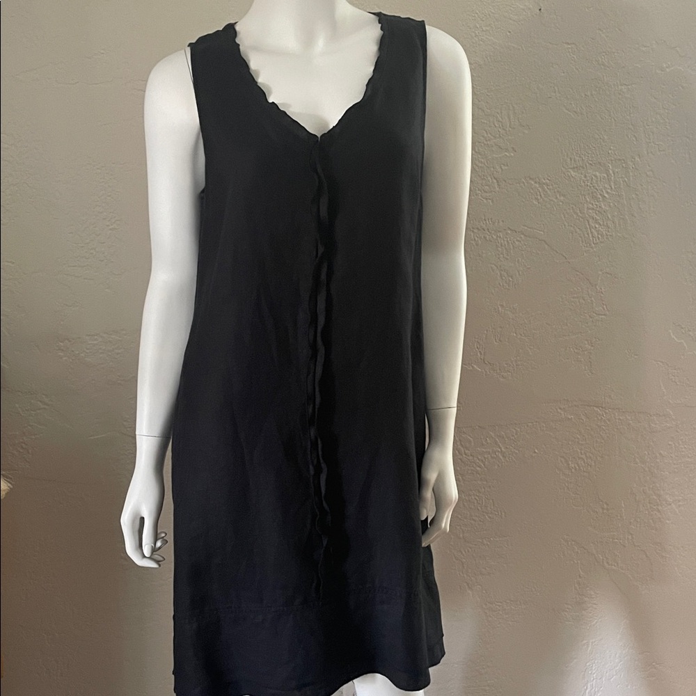 J. Jill Linen Sleeveless Black Dress
